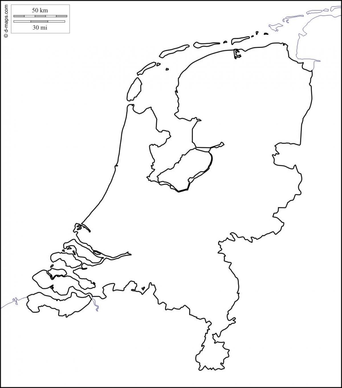 blank map of Netherlands