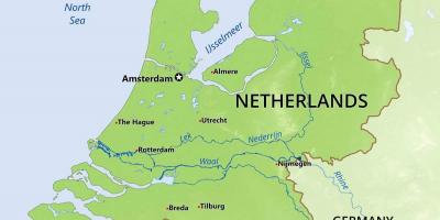 Physical map of Netherlands
