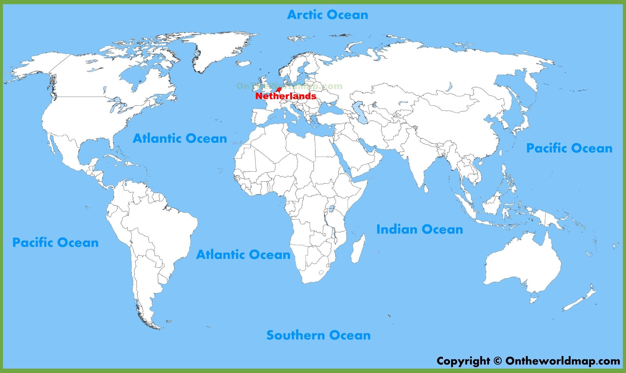 Netherlands Map World Netherlands On The World Map Western Europe   Netherlands Map World 