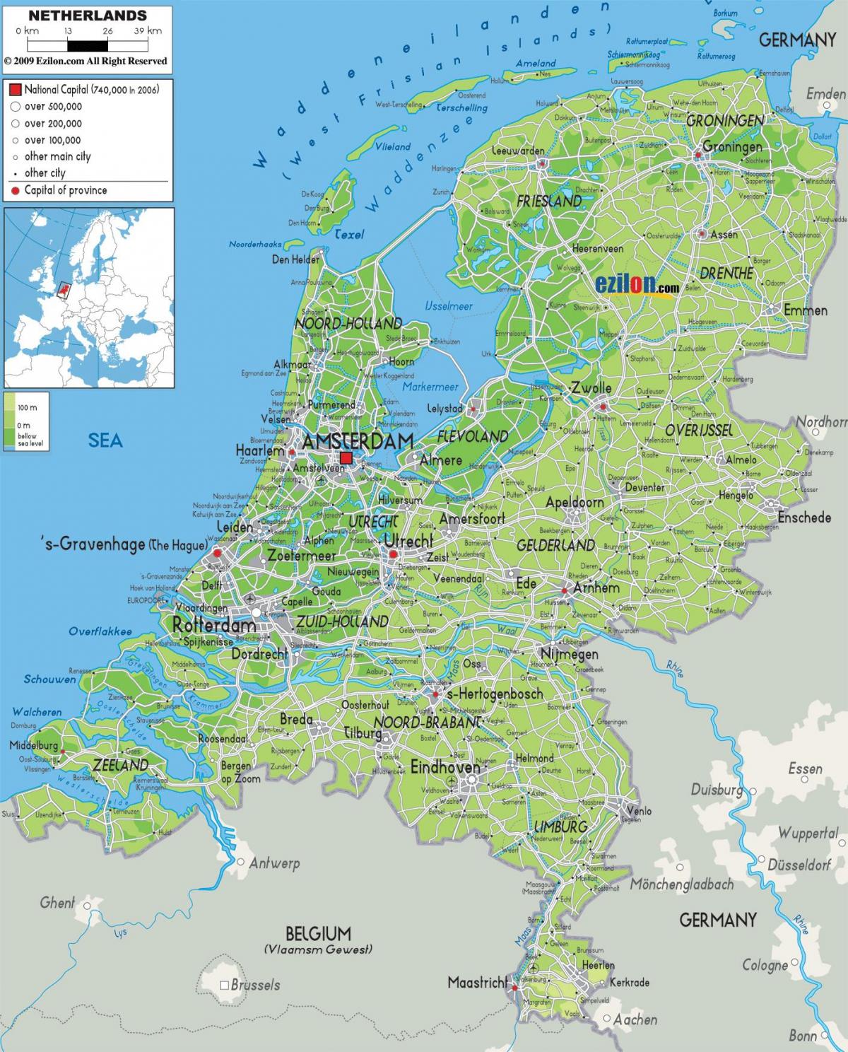 Netherlands on map