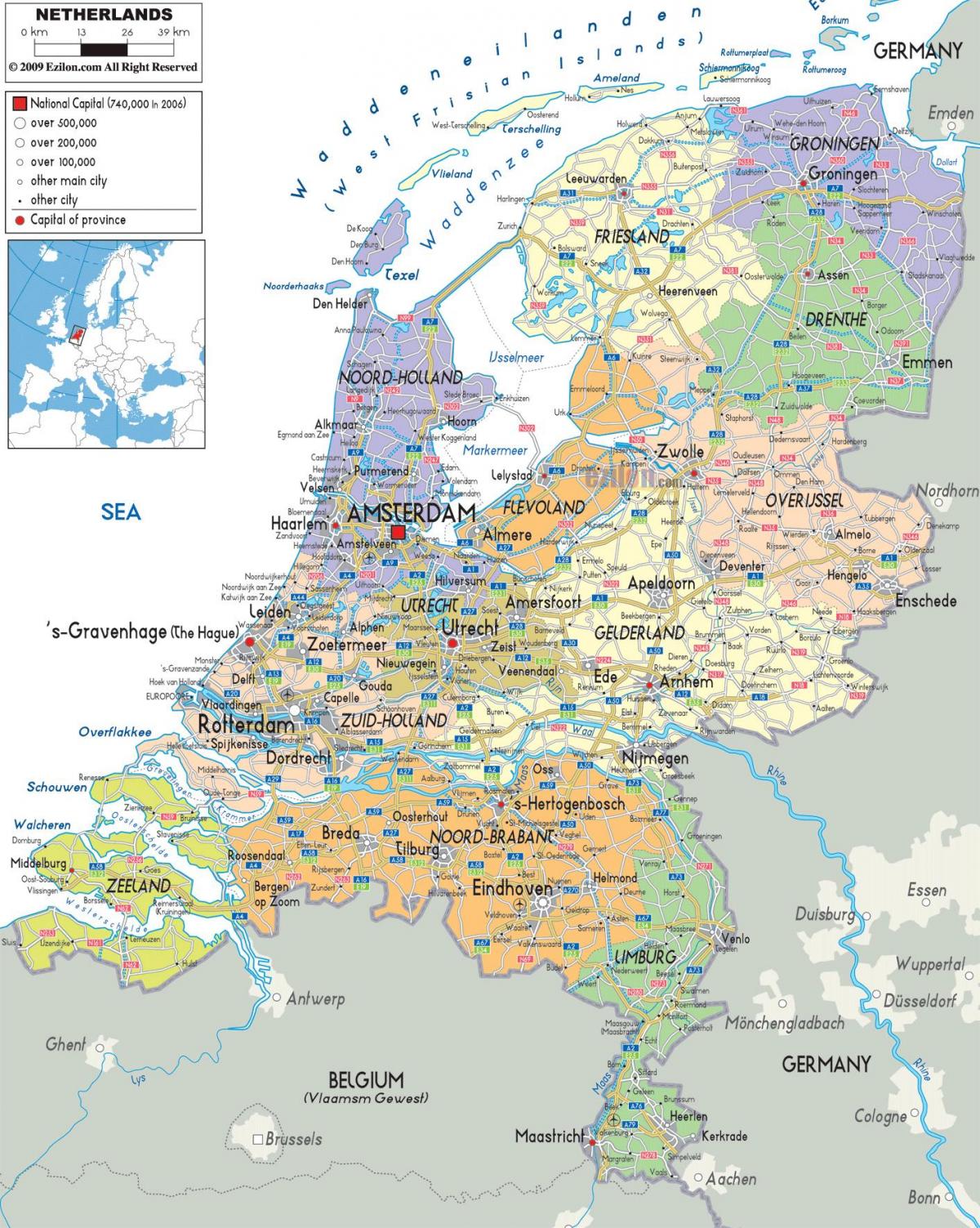 Holland Netherlands map