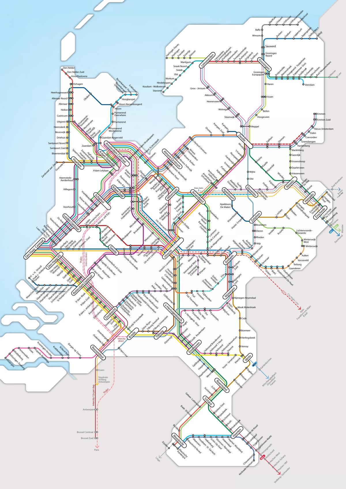 Netherlands rail network map