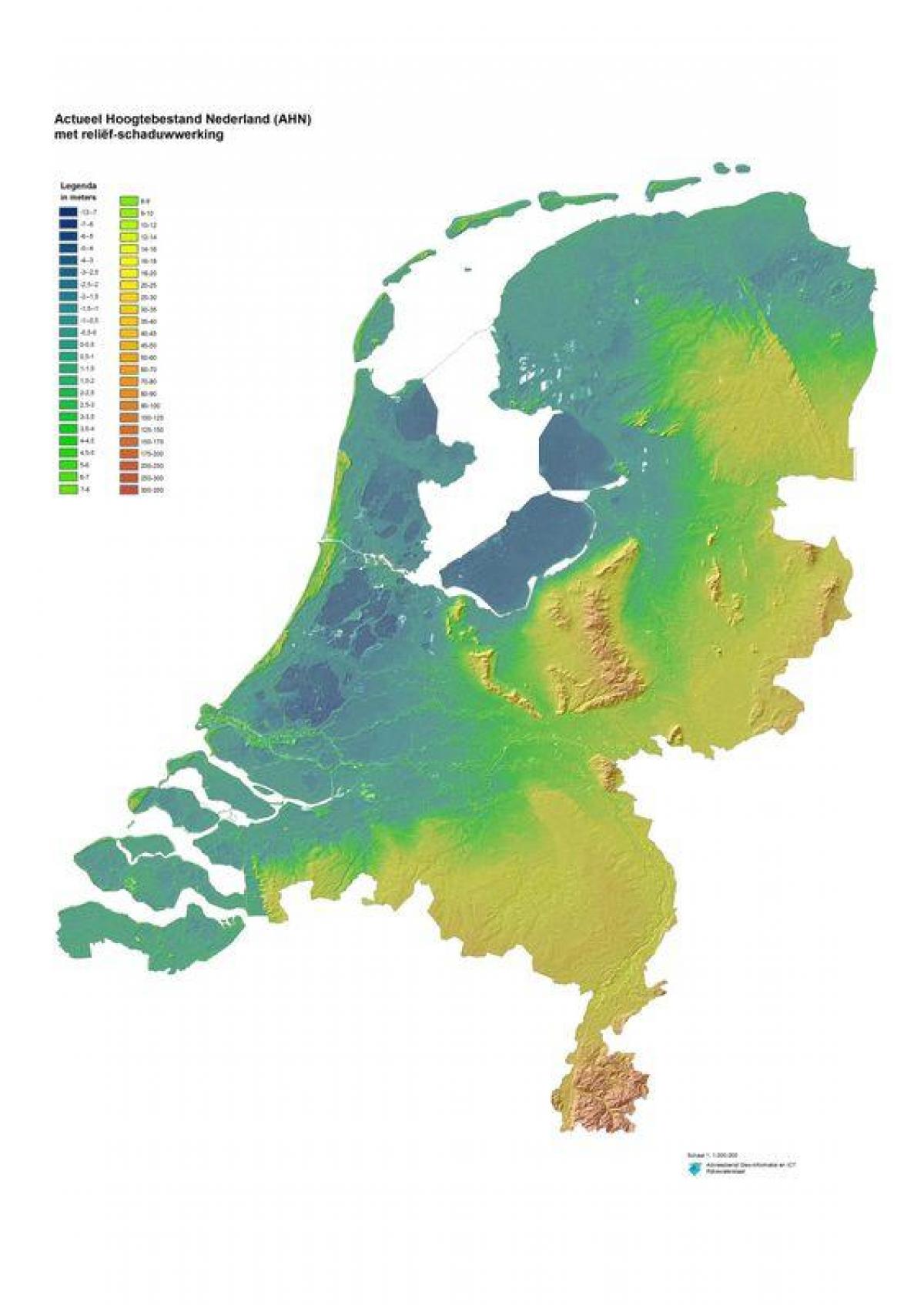 physical map of the Netherlands