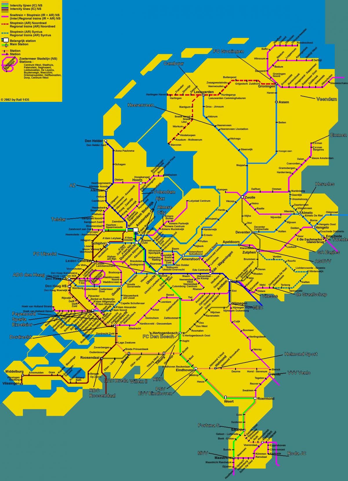 train map Netherlands