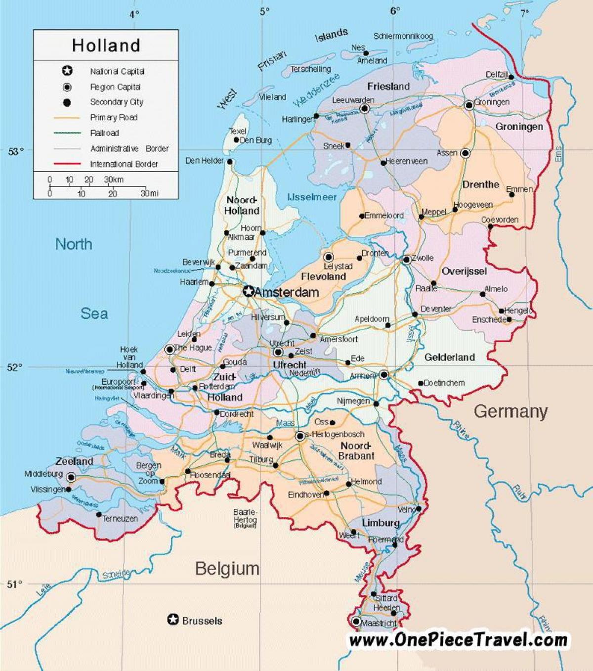 Holland transports map