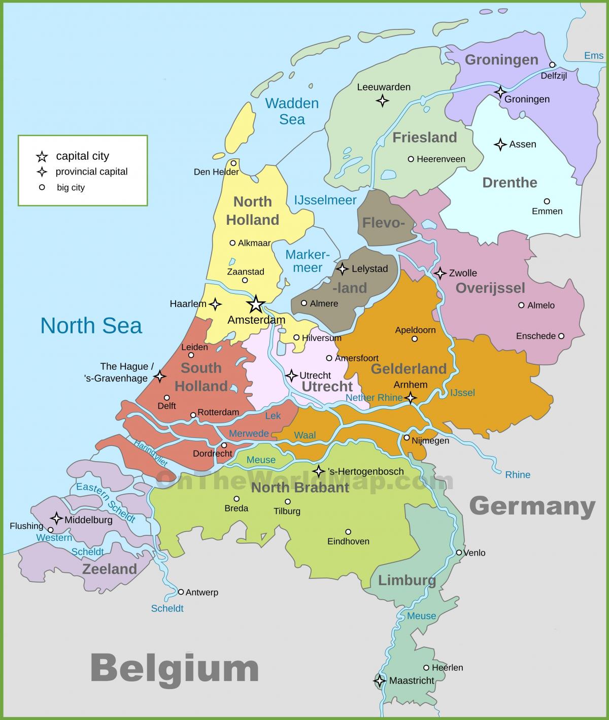 political map of the Netherlands