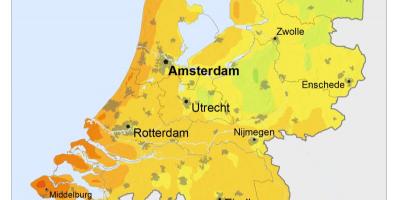 Netherlands sunshine map