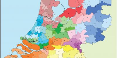 Map of Netherlands postcode