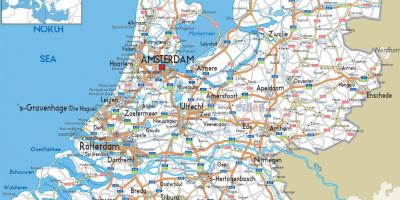 Road map of Netherlands